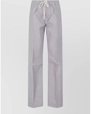 Rick Owens Straight Leg Pants Back Button Pocket - Gray