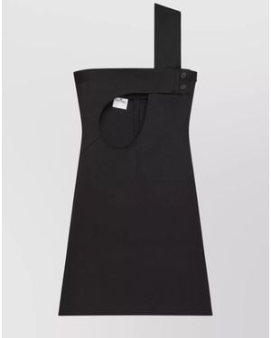 Courreges One-Shoulder Cutout Mini Dress - Black