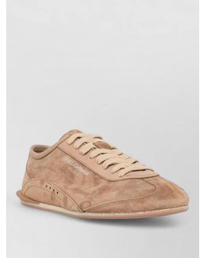 Dolce & Gabbana Leather Lace-Up Trainers - Natural