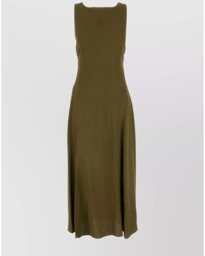 Fendi Halterneck V-Neck Midi Dress - Green