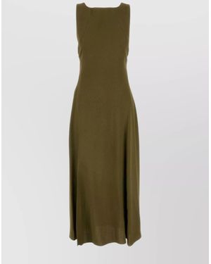 Fendi Halterneck V-Neck Midi Dress - Green