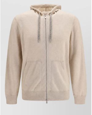 Brunello Cucinelli Cashmere Hooded Jacket - Natural