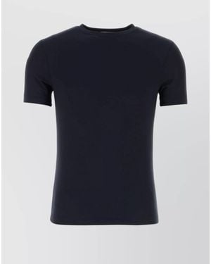 Giorgio Armani Crew Neck Plain Regular Fit T-Shirt - Blue