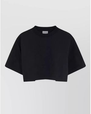 Balenciaga Cropped Crew Neck Top Short Sleeves - Blue