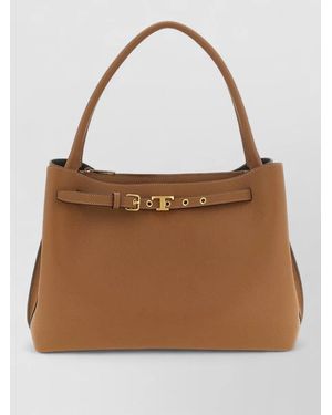 Tod's T Timeless Small Leather Shoulder Bag - Brown