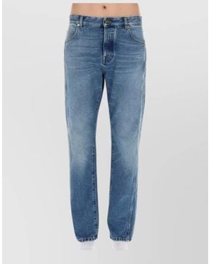 Balmain Denim Straight-Leg Jeans - Blue