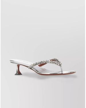 AMINA MUADDI Leather Gigi Thong Mules - White