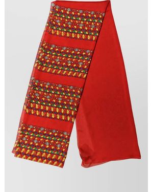 Dolce & Gabbana Silk Geometric-Print Scarf - Red