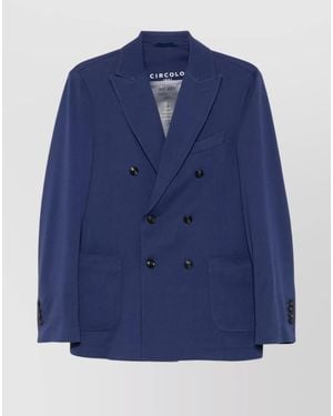 Circolo 1901 Cotton Double-Breasted Blazer - Blue