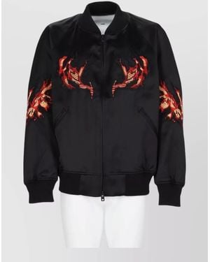 Y-3 Embroidered Coat Stand Collar Ribbed Cuffs - Black