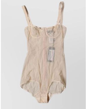 Dolce & Gabbana Tulle Balconette Bodysuit - Natural