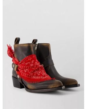 Golden Goose Leather Ankle Boots - Red