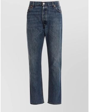 RE/DONE Denim High-Rise Cropped Straight-Leg Jeans - Blue