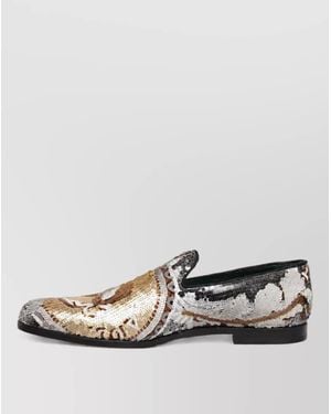 Dolce & Gabbana Leather Sequin Slip-On Slippers - Multicolour