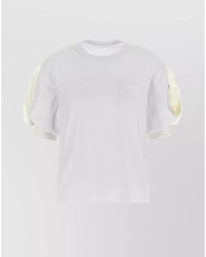 Sacai Pocket Detail Crew Neck T-Shirt - White