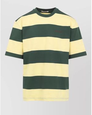 Marni Striped Cotton Oversized T-Shirt - Yellow