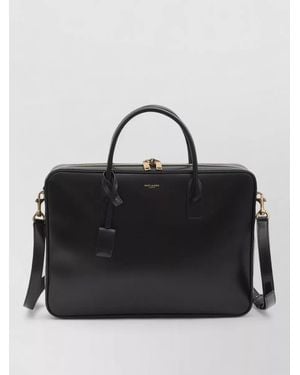 Saint Laurent Calfskin Sac De Jour Briefcase - Black