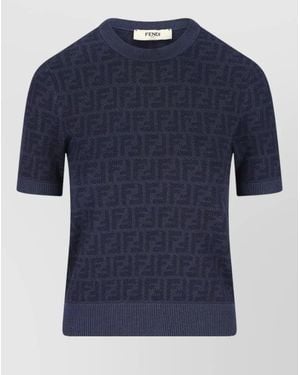 Fendi Jacquard Wool Jumper - Blue