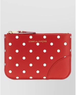 Comme des Garçons Leather Polka-Dot Card Holder - Red