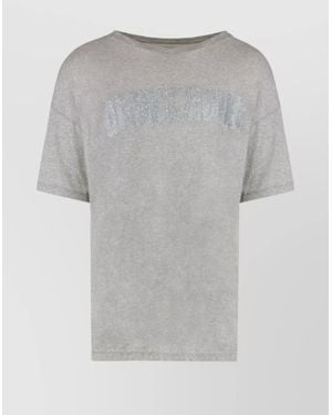 ERL Graphic Print Cotton Crew Neck T-Shirt - Grey