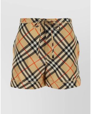 Burberry Silk Printed Tailored Shorts - Metallic