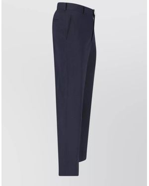 Comme des Garçons Straight Leg Trousers Belt Loops Side Pockets - Blue