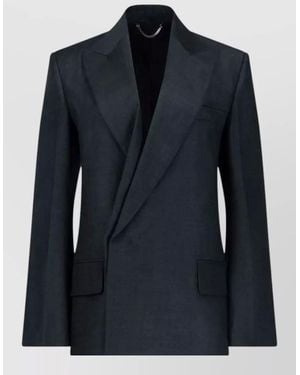 Victoria Beckham Wool Single-Breasted Blazer - Blue