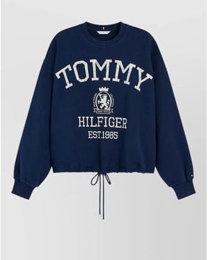 Tommy Hilfiger Varsity Crest Modern Logo Crew Sweatshirt - Blue