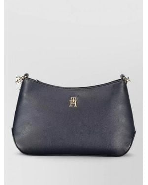 Tommy Hilfiger Pebbled Leather Shoulder Bag - Blue