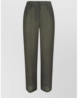 Emporio Armani Sheer Textured Tailored Pants Seasonal Design - Green