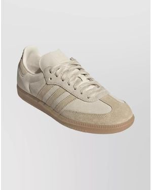 adidas Suede Trainers With Rubber Sole Design - Natural
