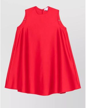 Stella McCartney A Line Mini Dress High Neckline Pockets - Red