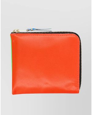 Comme des Garçons Leather Zip Wallet - Orange