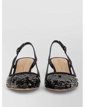 Roberto Festa Seville Slingback Court Shoes Kitten Heel - Black