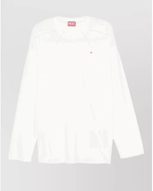 DIESEL Relaxed-Fit Long-Sleeve Cotton T-Shirt - White