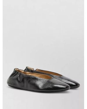 Marsèll Strascico Leather Ballerina Shoes Elastic Trim - Grey