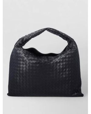 Bottega Veneta Intrecciato Leather Large Shoulder Bag Hop - Blue