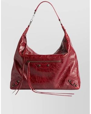 Balenciaga Le City Medium Leather Tote Bag - Red