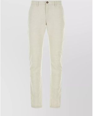 Saint James Cotton Linen Straight-Leg Trousers - White