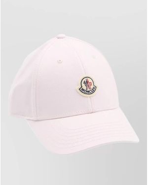 Moncler Cotton Baseball Cap Logo Detail - Pink