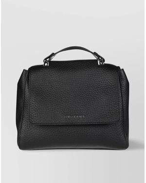 Orciani Leather Tote Bag Adjustable Strap - Black