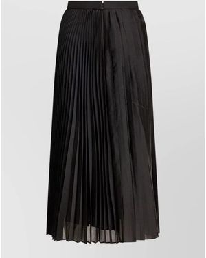 Sandbeige Pleated Skirt - Black