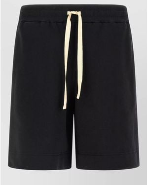 Jil Sander Embroidered Logo Bermuda Shorts - Black