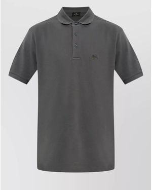 Etro Cotton Polo Shirt Logo Detail - Grey