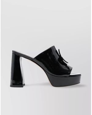 Patou Elevated Almond Toe Mules - Black