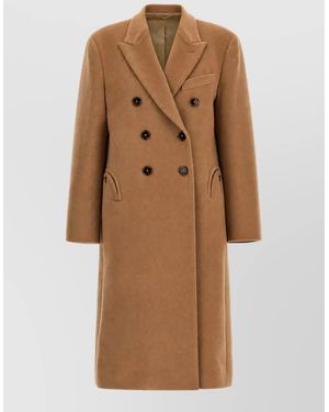 Blazé Milano Camel Hair Double-Breasted Coat - Natural