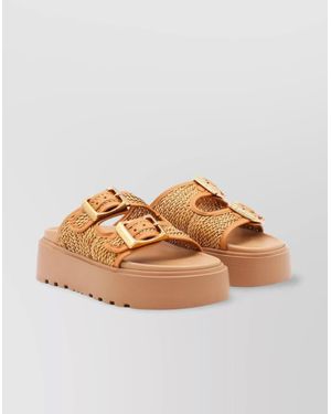 Casadei Chunky Sole Double Buckle Platform Sandals - Multicolor