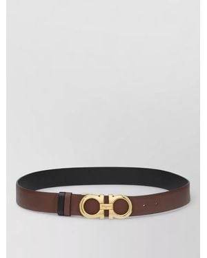 Ferragamo Double Sided Adjustable H35 Leather Belt - Gray