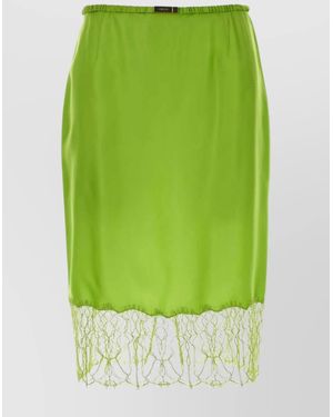 Gucci Satin Fitted Skirt - Green