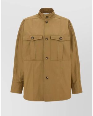 Saint Laurent Cotton Saharienne Shirt - Natural